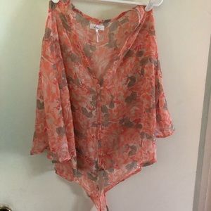 Floral sheer blouse